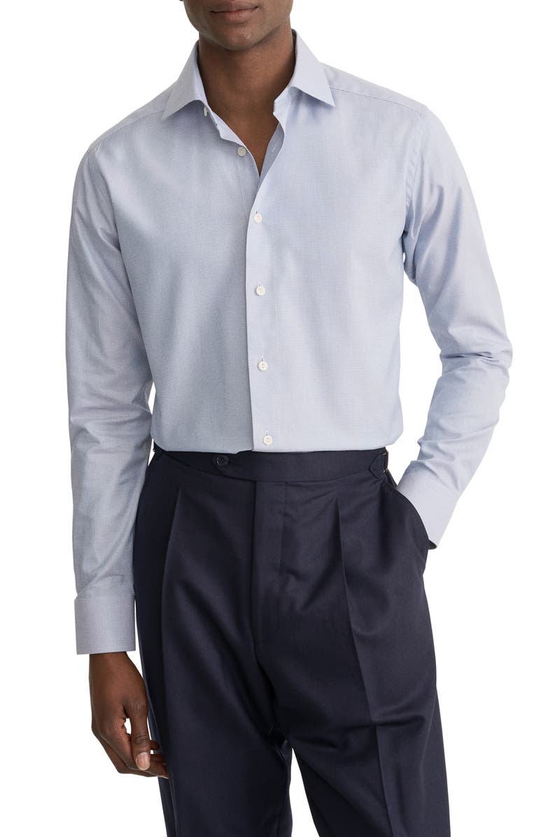 Eton Slim Fit Cotton Dobby Dress Shirt, Main, color, Light Grey