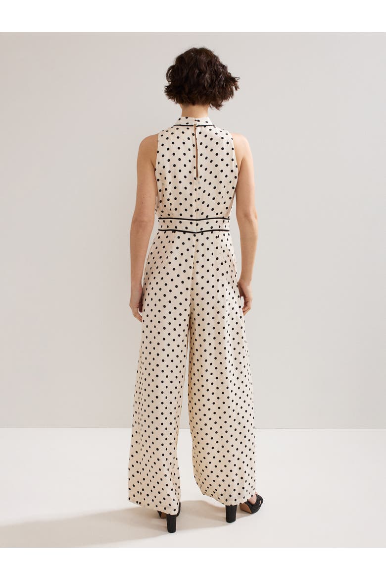 Marilee High-Neck Pleated Front Jumpsuit, Alternate, color, Ivory