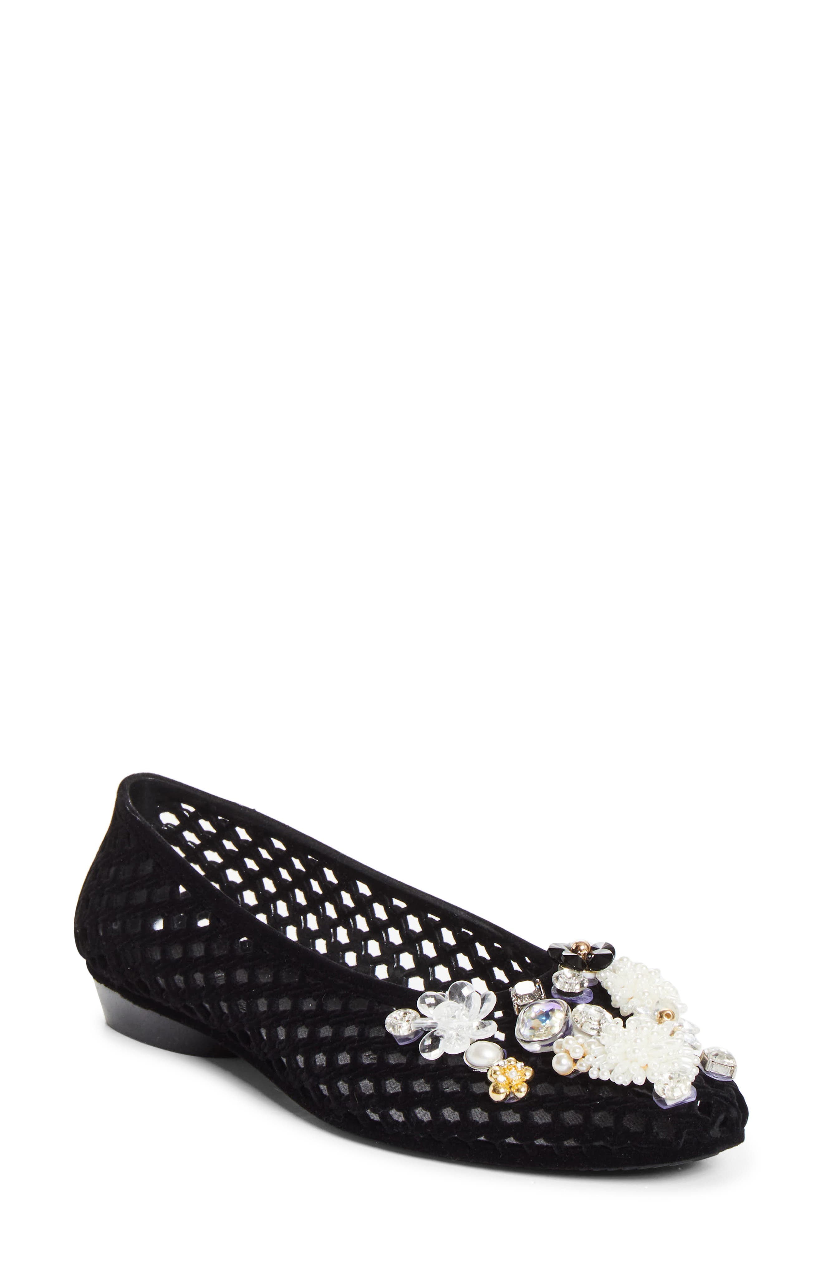 Veil Jelly Ballet Flat, Main, color, BLACK