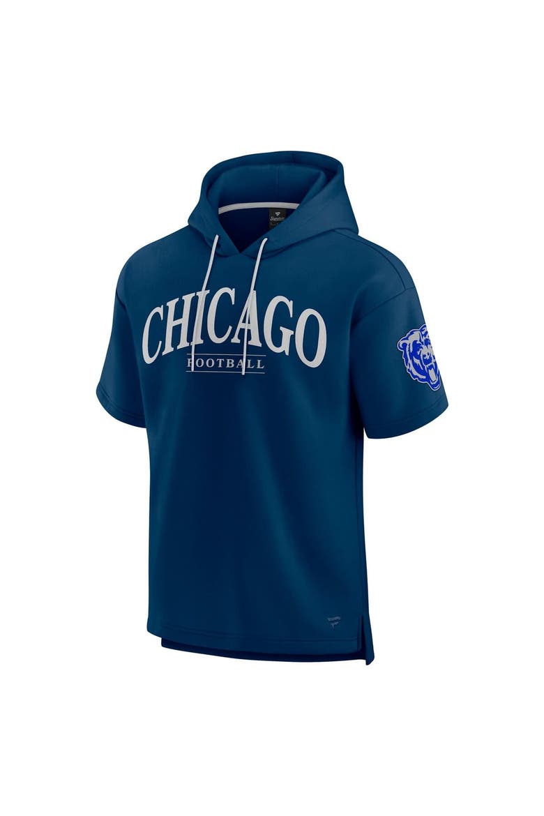 Unisex Fanatics  Navy Chicago Bears Elements Ready Short Sleeve Pullover Hoodie, Alternate, color, Navy