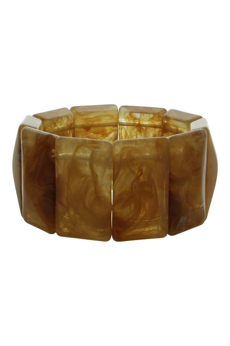 Cammie Resin Stretch Bracelet, Main, color, BROWN
