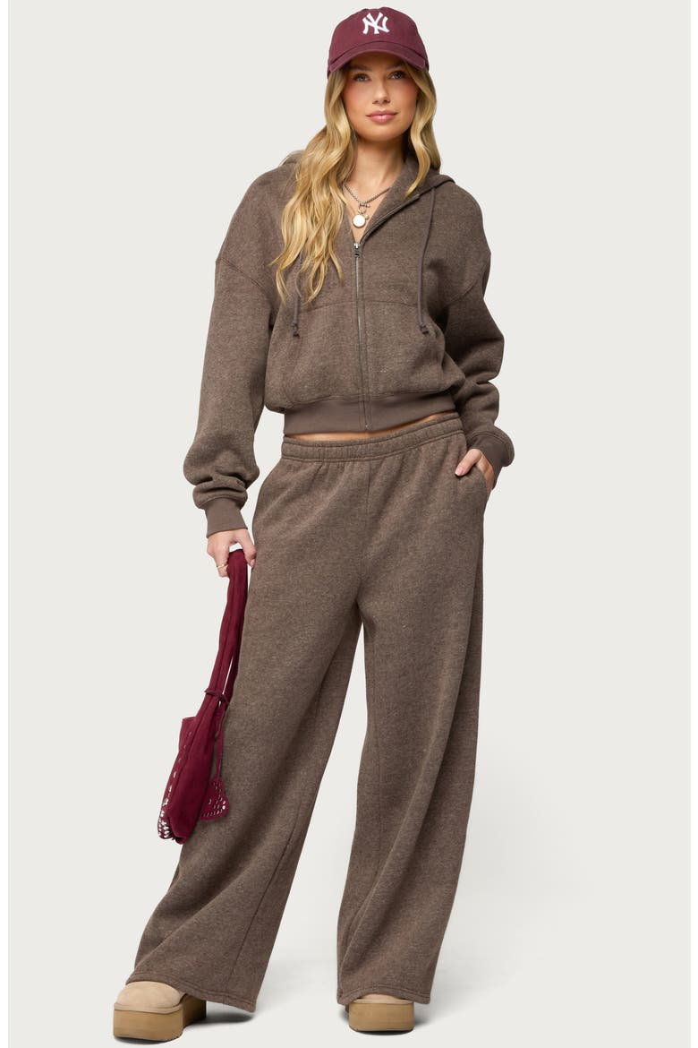 Laulie Wide Leg Sweatpants, Alternate, color, BROWN