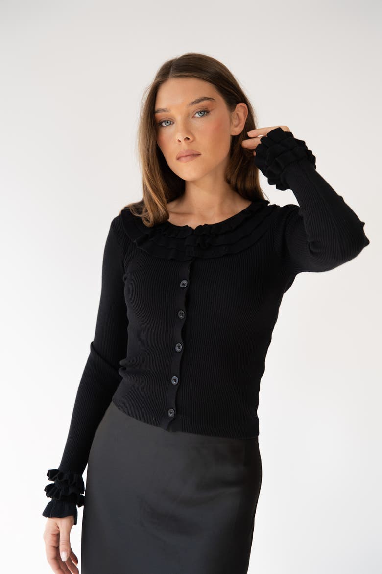 Bella Cardigan, Alternate, color, Black