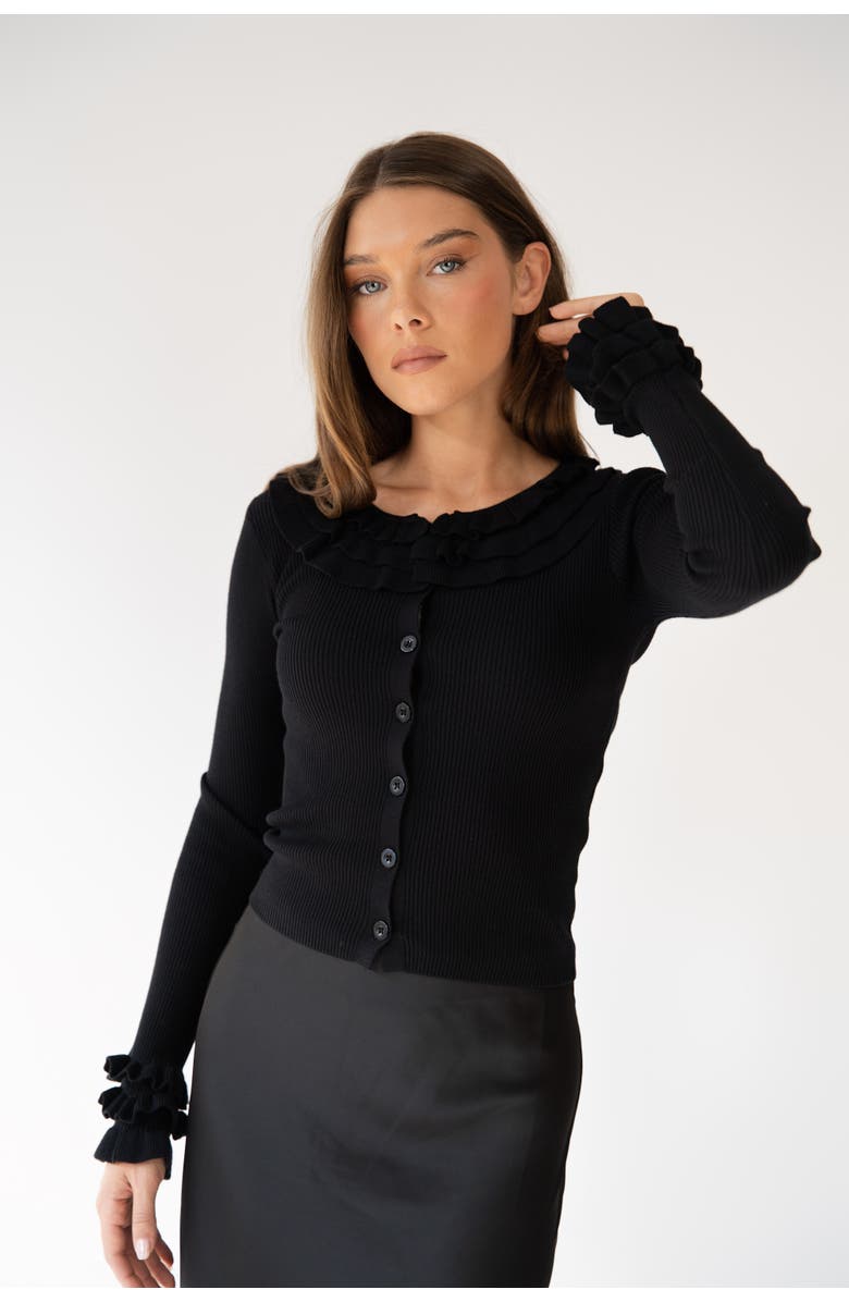 By Tess Collection Bella Cardigan, Alternate, color, Black