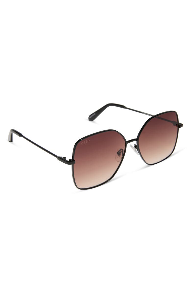 DIFF Beatrice 59mm Square Sunglasses, Alternate, color, Black Brown Gradient