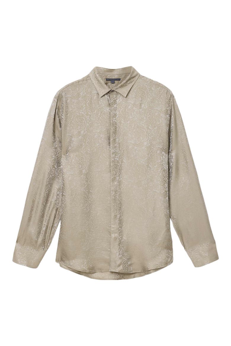 Vito Paisley Jacquard Button-Up Shirt, Alternate, color, HAZE GREY