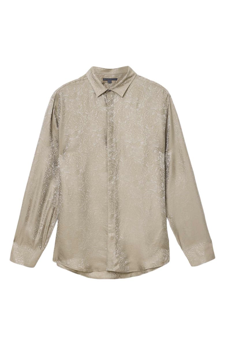 John Varvatos Vito Paisley Jacquard Button-Up Shirt, Alternate, color, Haze Grey
