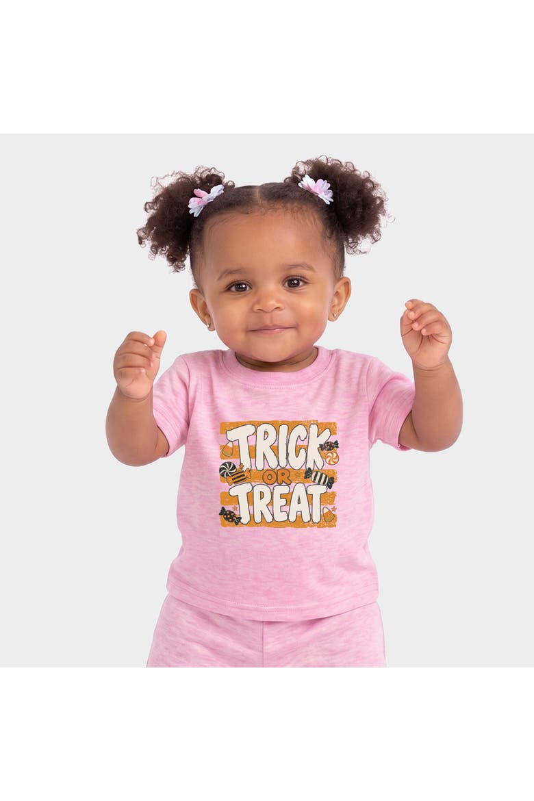 Trick or Treat Stripes Jogger Pant Crew Set Baby, Main, color, Cotton Candy