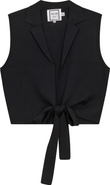 Milan Italy Cropped Wrap Belted Soft Knit Vest