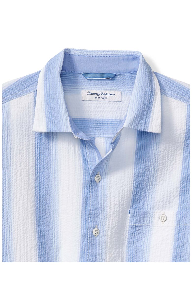 Nova Wave Maliblue Stripe Short Sleeve Button-Up Shirt, Alternate, color, BIG SKY BLUE