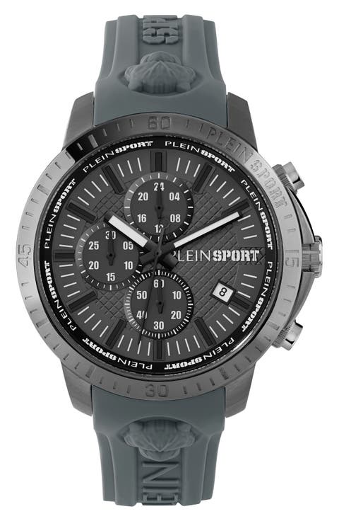 Camo Dial Three-Hand Quartz Silicone Strap Watch, 43mm