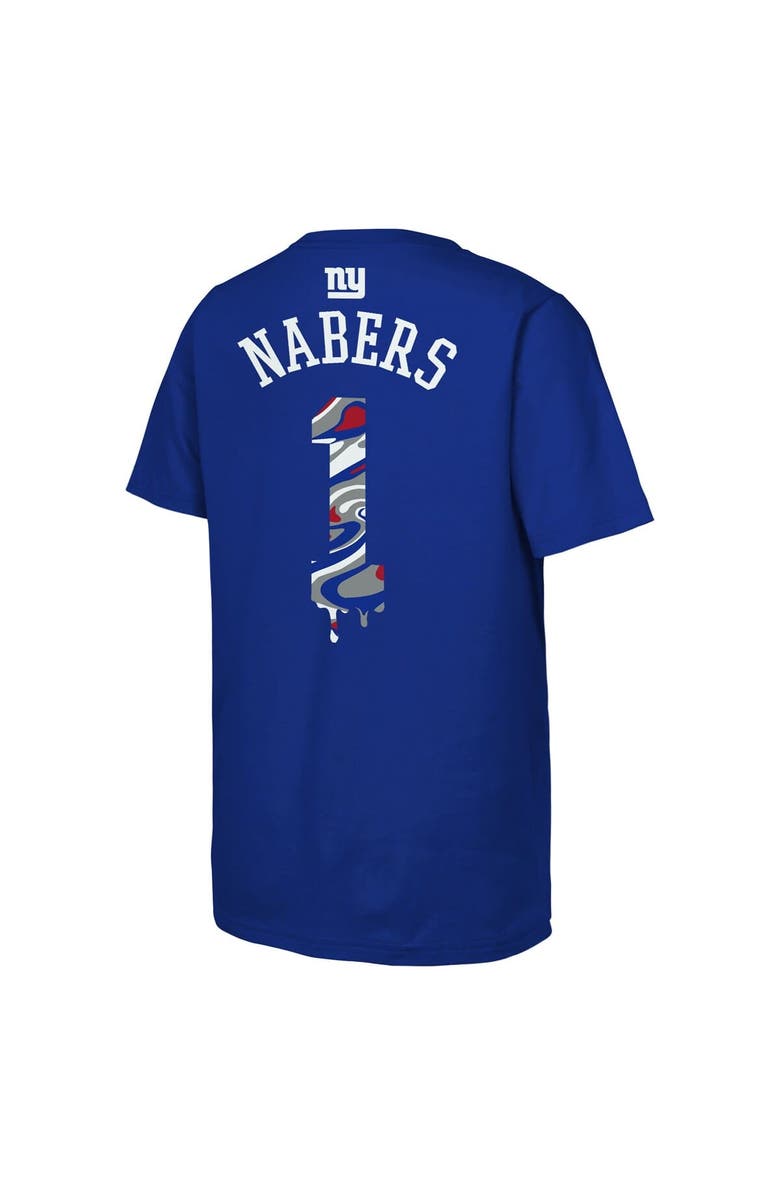 Outerstuff Youth Outerstuff Malik Nabers Royal New York Giants Mainliner Drip Player Name & Number T-Shirt, Alternate, color, Royal
