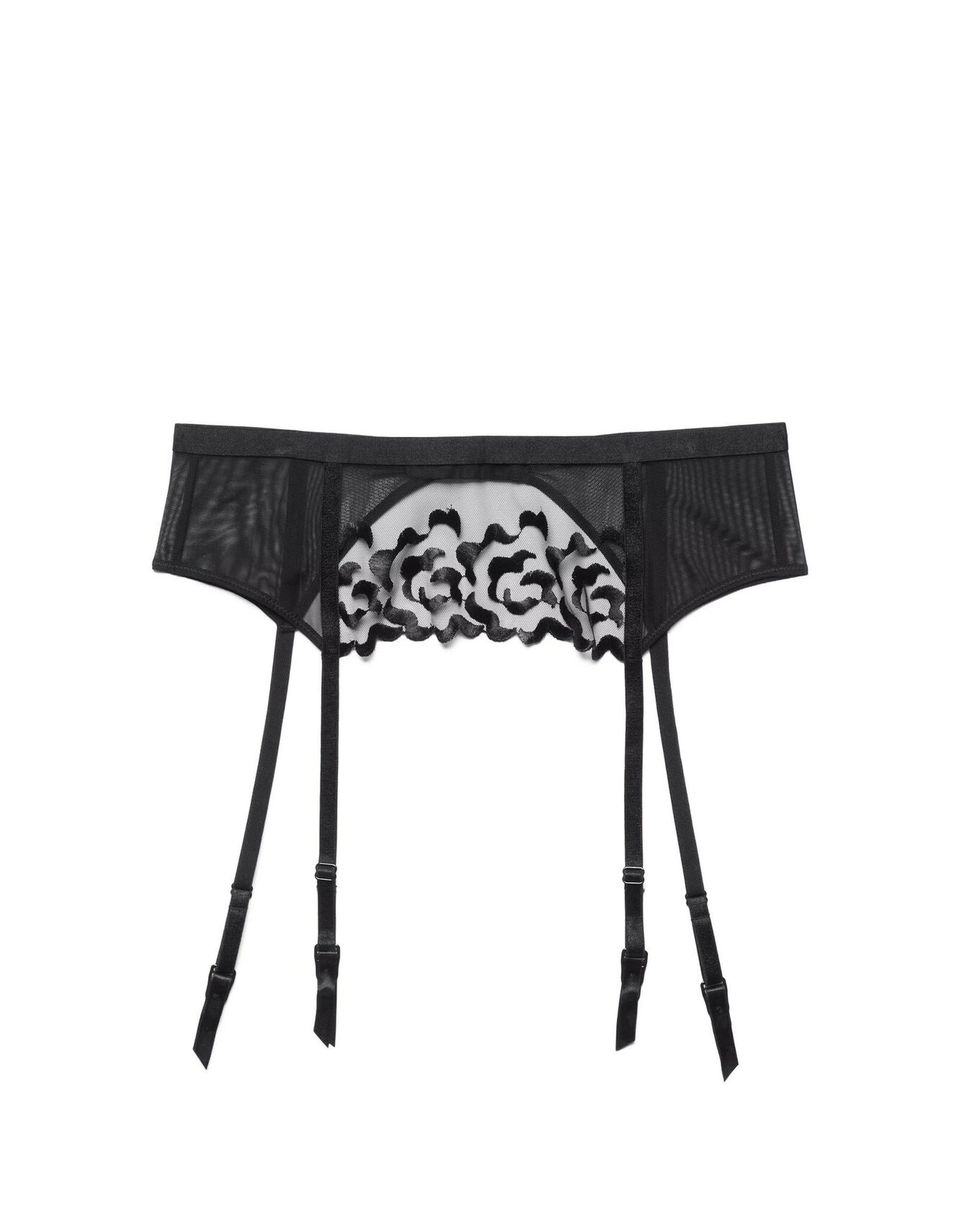 Adore Me Tiana Garter Belt Lingerie in Black 