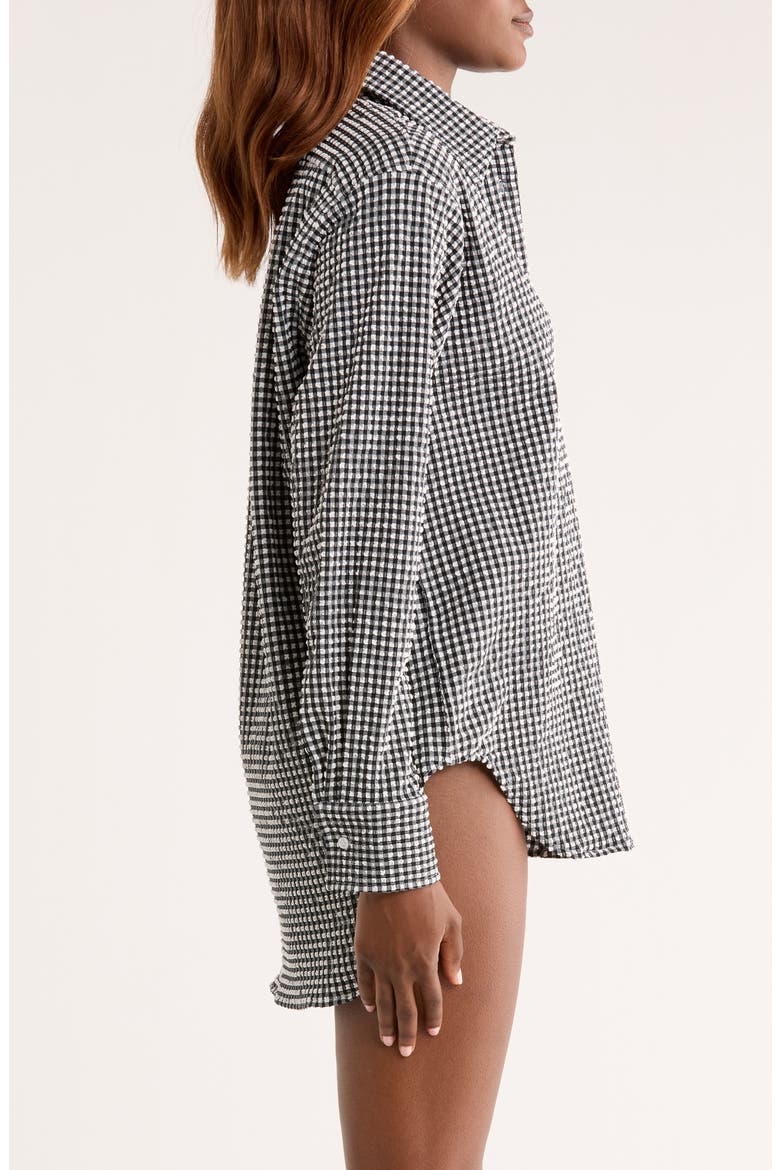 Oversize Cover-Up Shirt, Alternate, color, BLACK