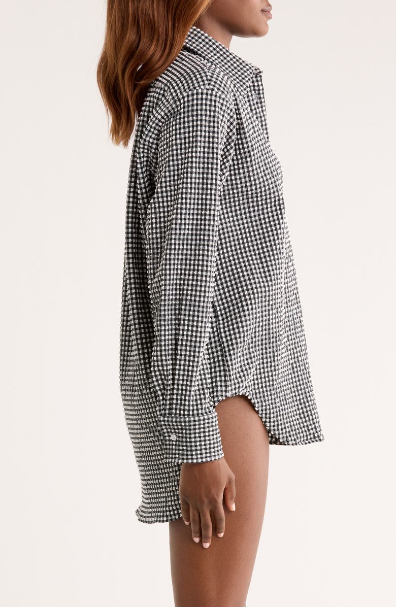 Hunza G Oversize Cover-Up Shirt, Alternate, color, Black