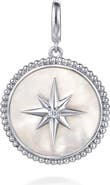Gabriel & Co. Bujukan Mother-of-Pearl & White Sapphire Sterling Silver Medallion