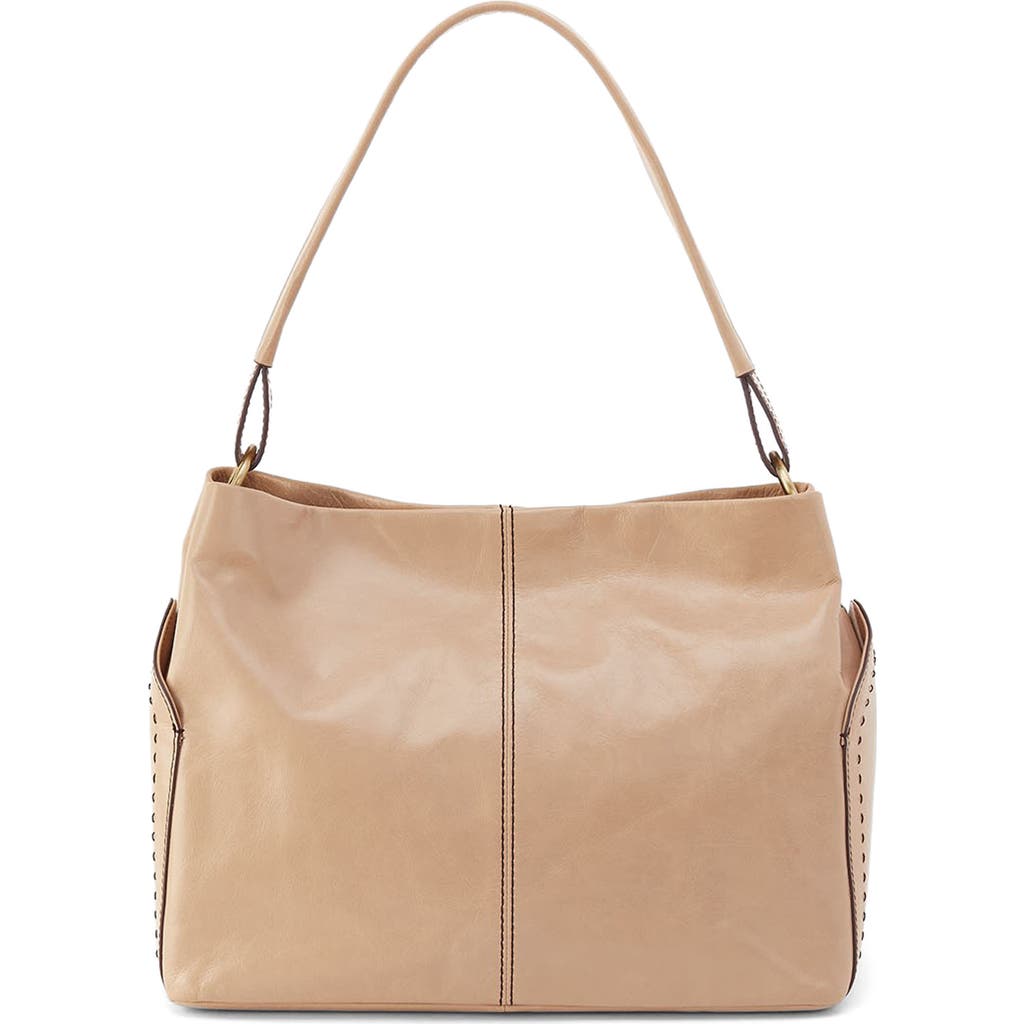 Hobo Seneca Leather Shoulder Bag In Sand