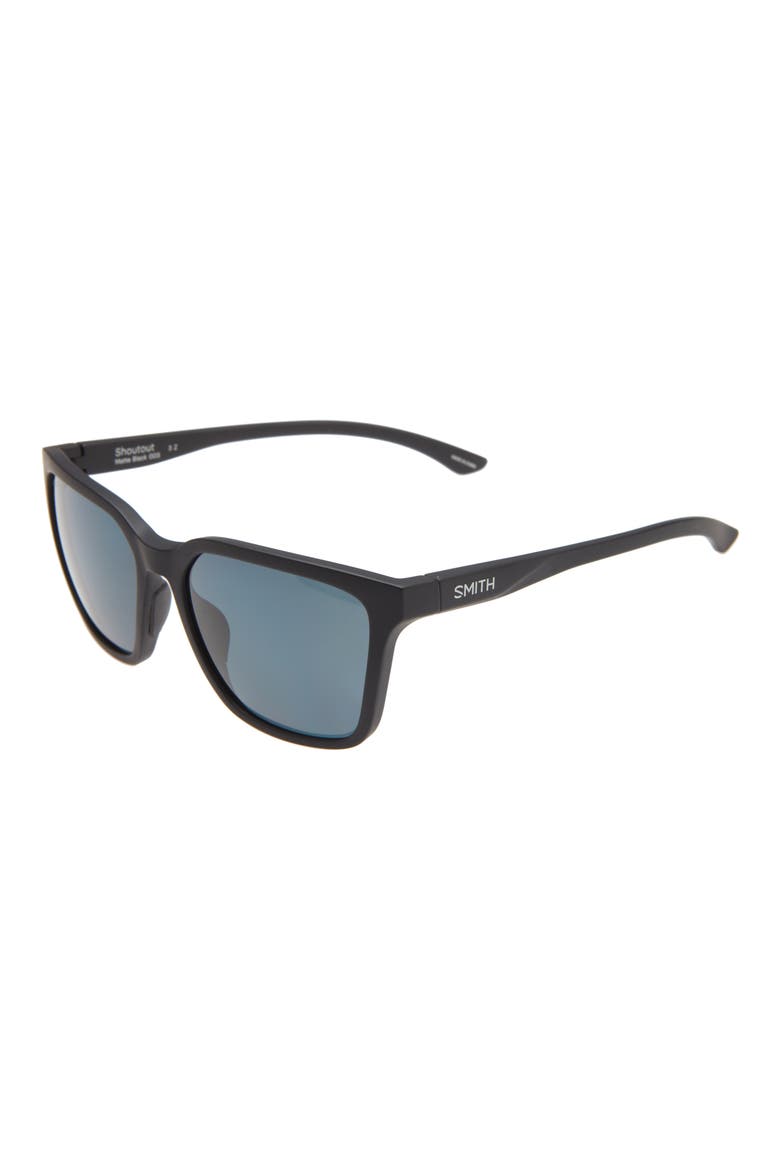 Shoutout 57mm ChromaPop™ Polarized Square Sunglasses, Alternate, color, MATTE BLACK / CHROMAPOP POLARIZED BLACK