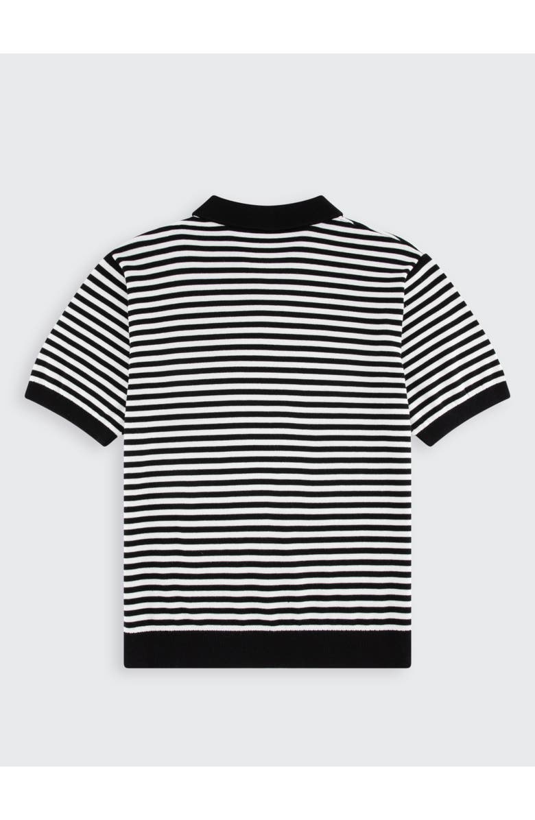 Walker & Hunt Milton Striped Polo Shirt, Alternate, color, Black & Cream