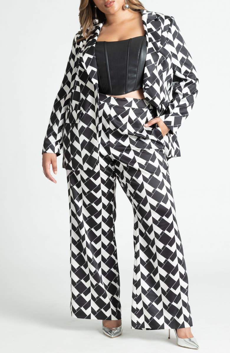 ELOQUII Chevron Blazer, Alternate, color,