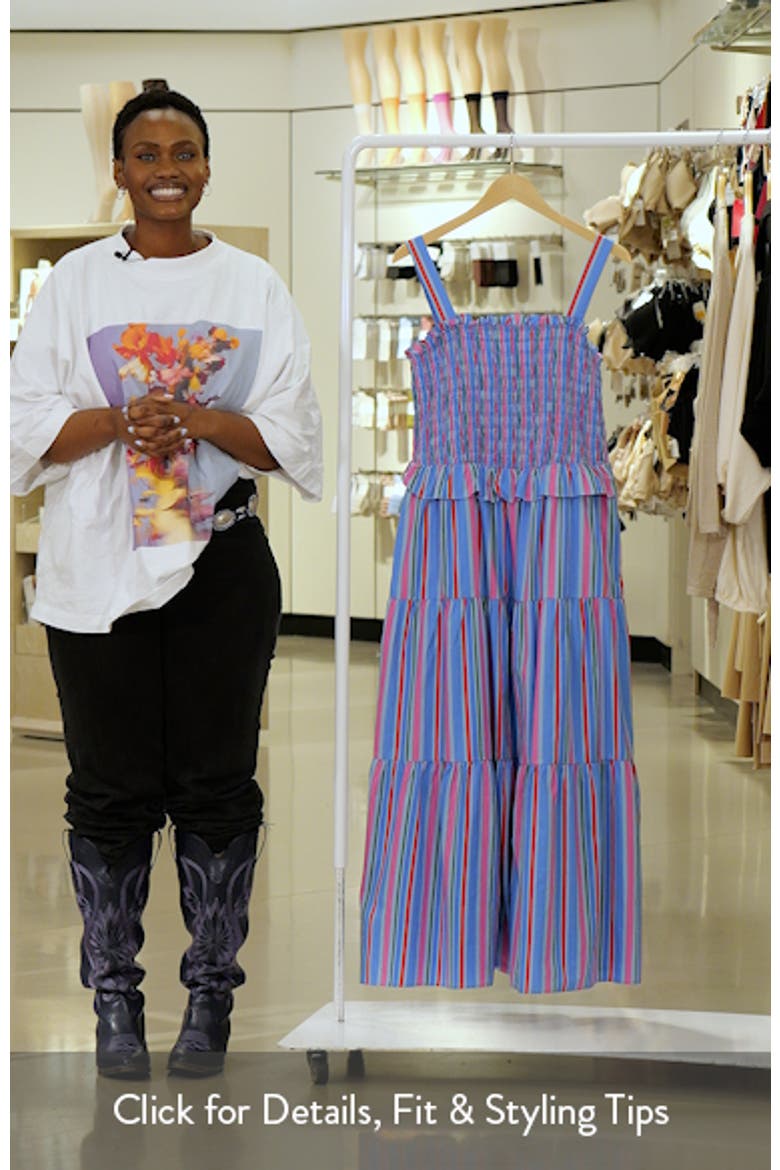 Jaimie Stripe Smocked Sleeveless Maxi Dress video