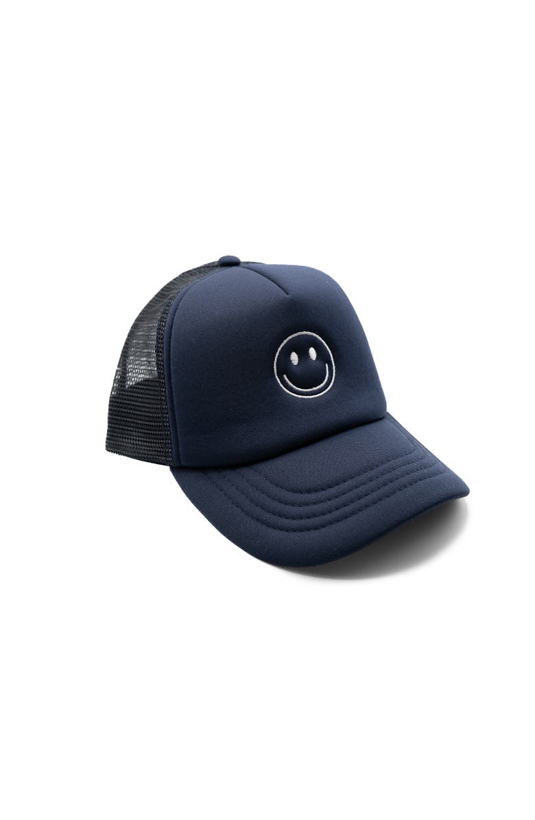 Rey To Z Smiley Foam Trucker Hat, Alternate, color, Navy