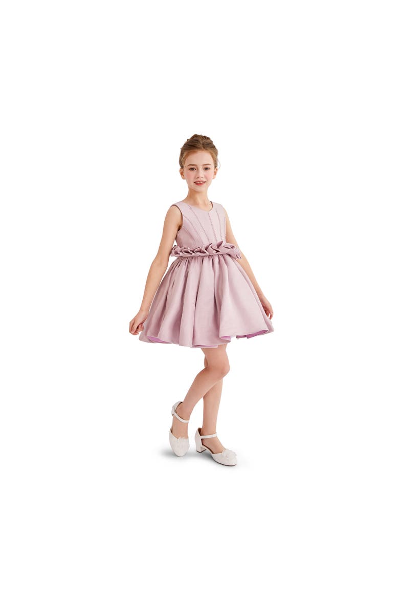 Harmony Ruffle Waist Formal Dress, Alternate, color, Purple