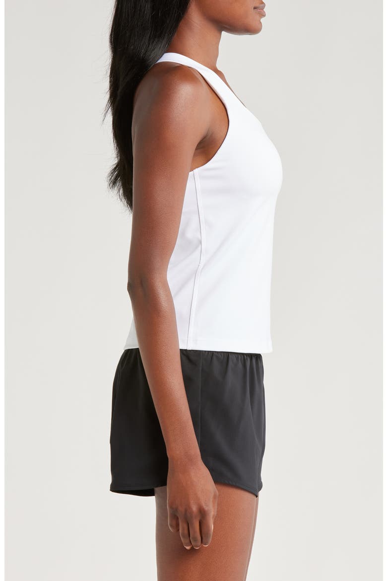 Dri-FIT Swoosh Bra Racerback Tank, Alternate, color, 100 WHITE/BLACK