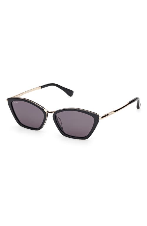 Max Mara Miller 54mm Round Sunglasses In Black
