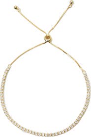 Argento Vivo Sterling Silver Cubic Zirconia Tennis Bolo Bracelet