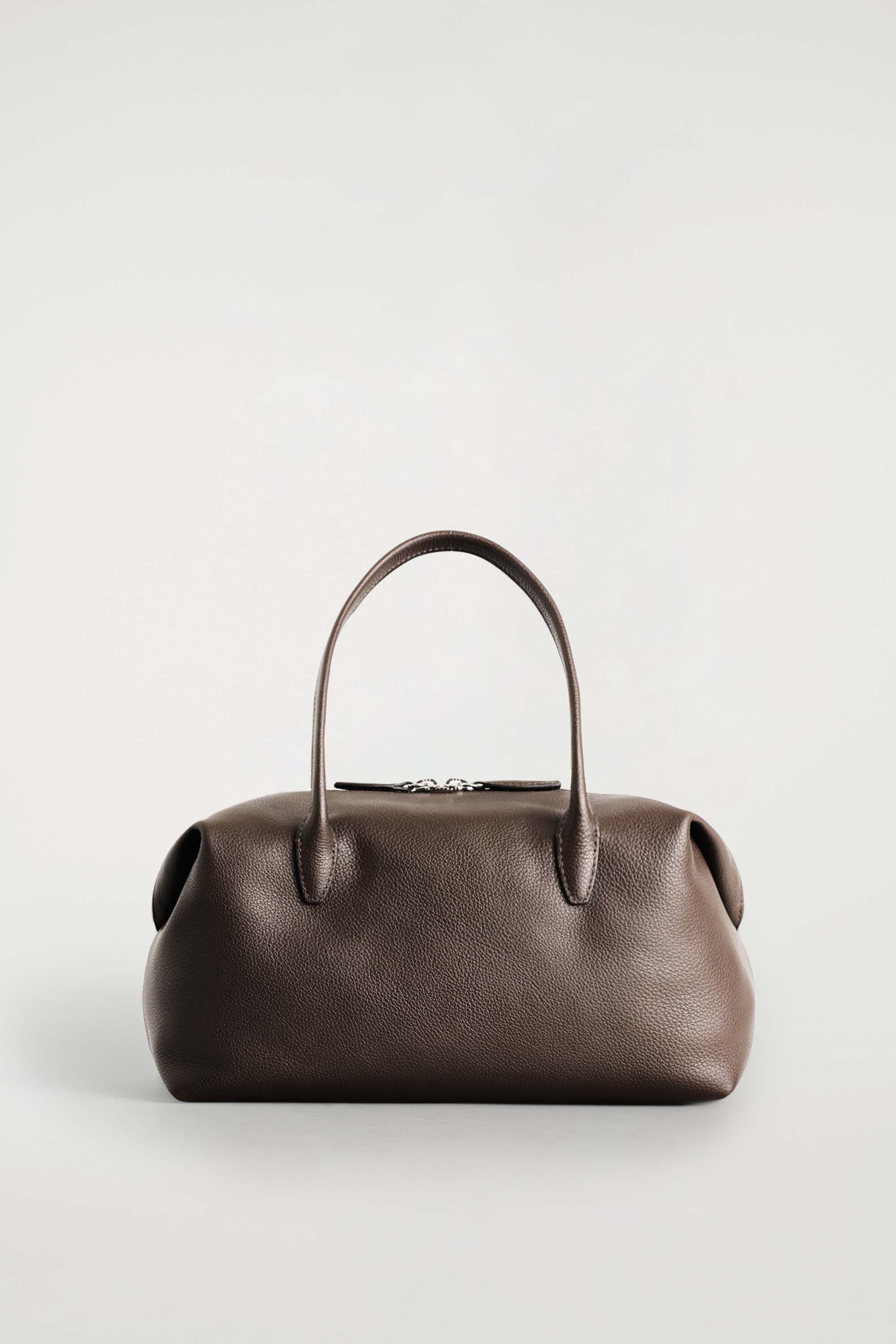Montmartre Bowling Bag - Leather, Alternate, color, DARK BROWN