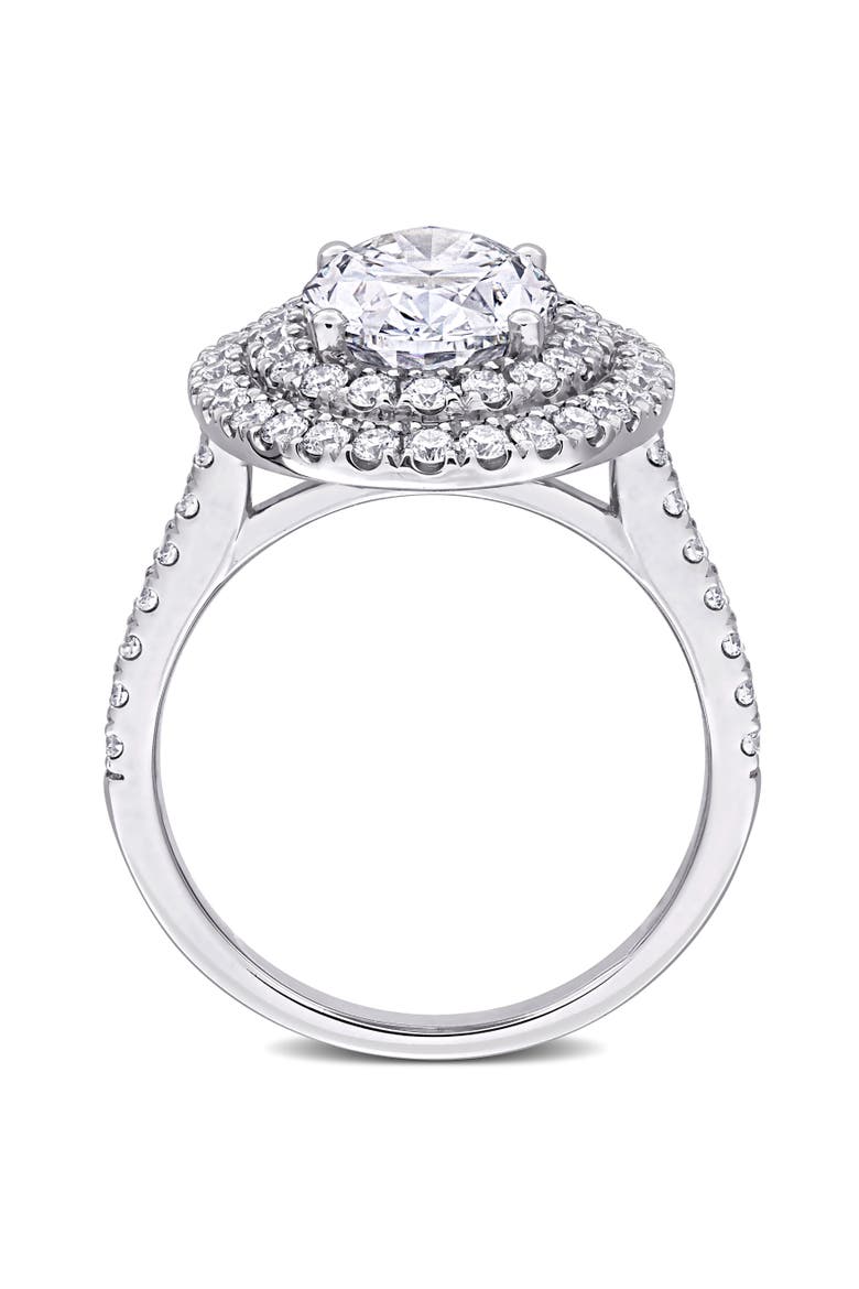 3-7/8 CTW Lab-Grown Diamond Double Halo Ring 14k, Alternate, color, White Gold