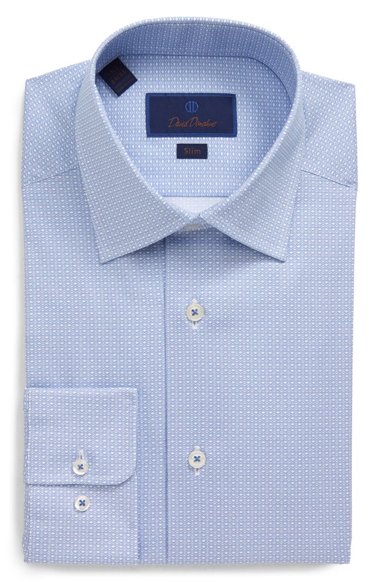 David Donahue Slim Fit Geometric Dress Shirt, Main, color,