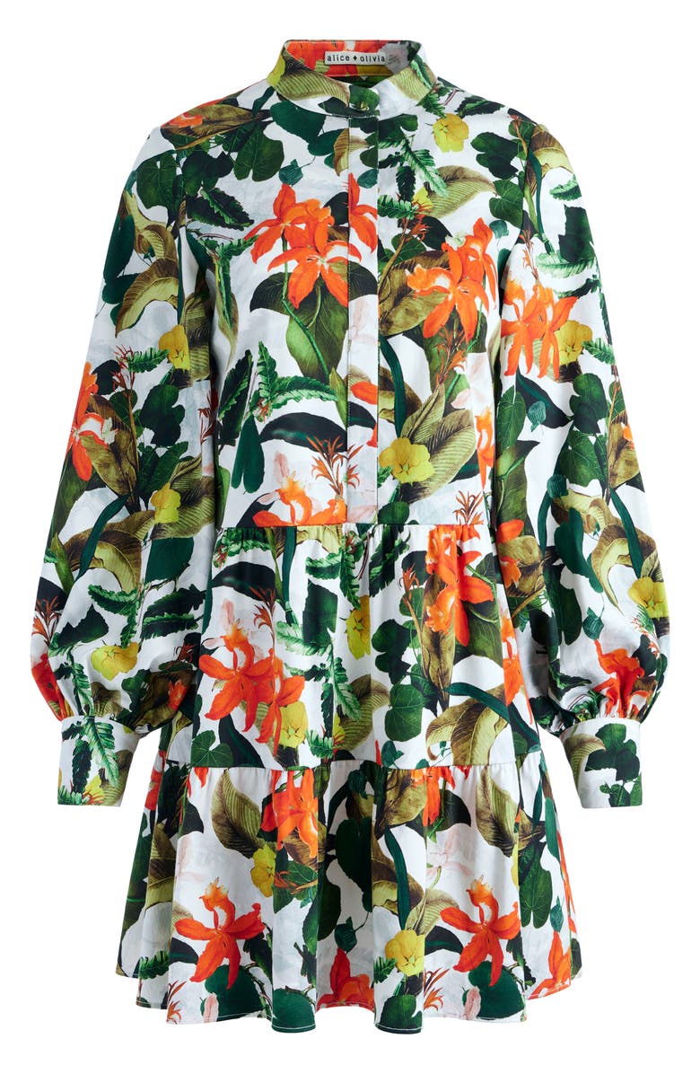 Alice + Olivia Cailin Floral Print Minidress, Alternate, color, 
