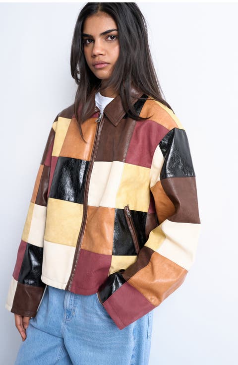 Patchwork Faux Leather Jacket