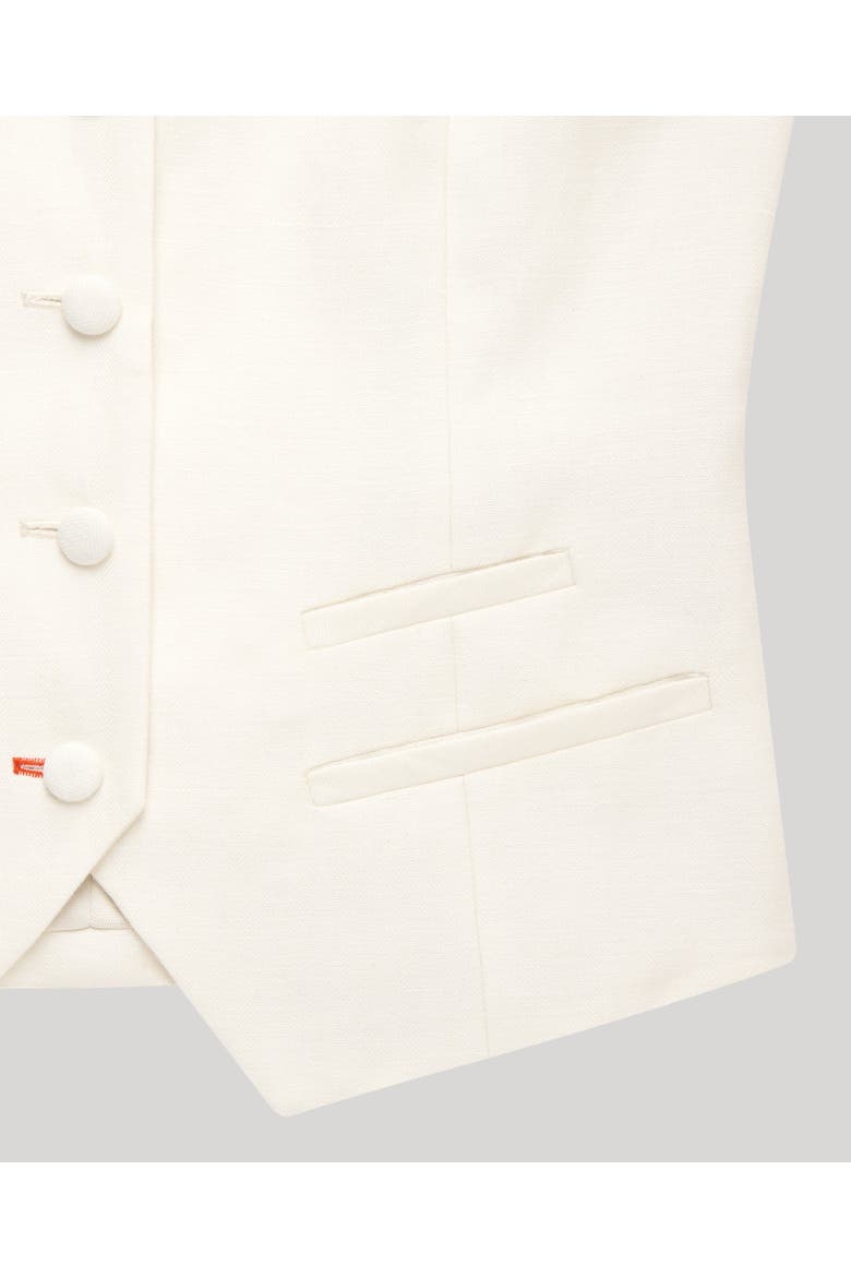 Meryl Linen Fitted Vest, Alternate, color, White