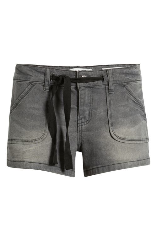 Ptcl Aida Low Rise Drawstring Denim Shorts In Black