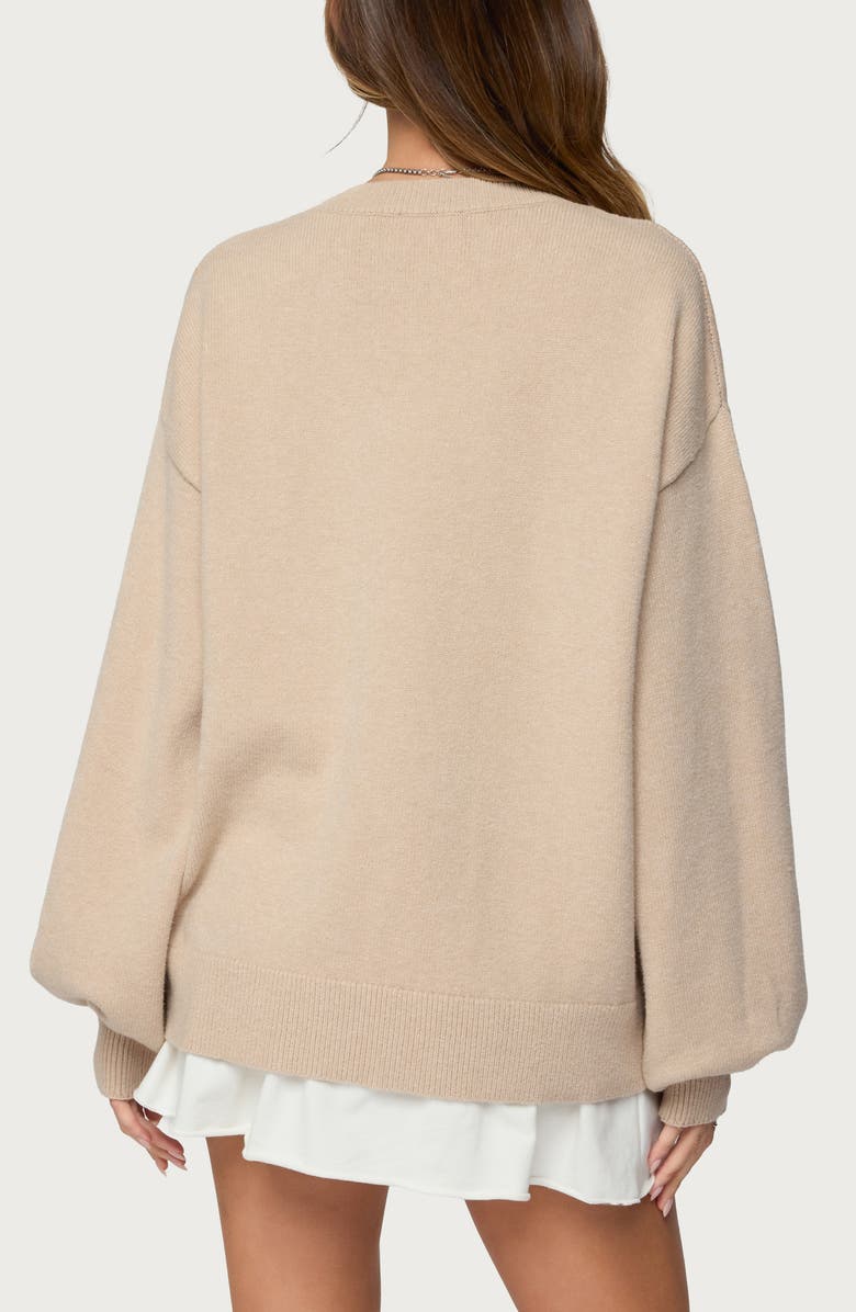 EDIKTED Aminata Oversize Sweater, Alternate, color, Beige