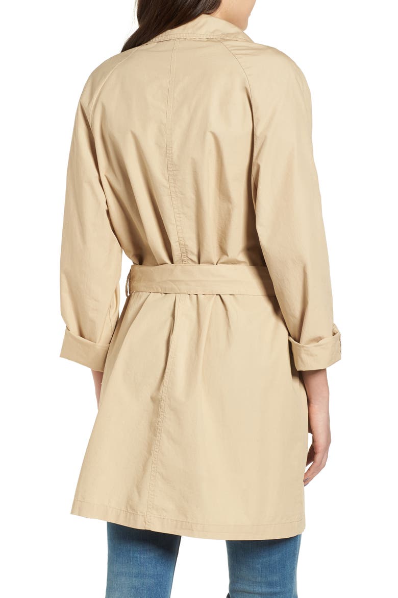 Double Breasted Belted Trench Coat, Alternate, color, BEIGE NOUGAT