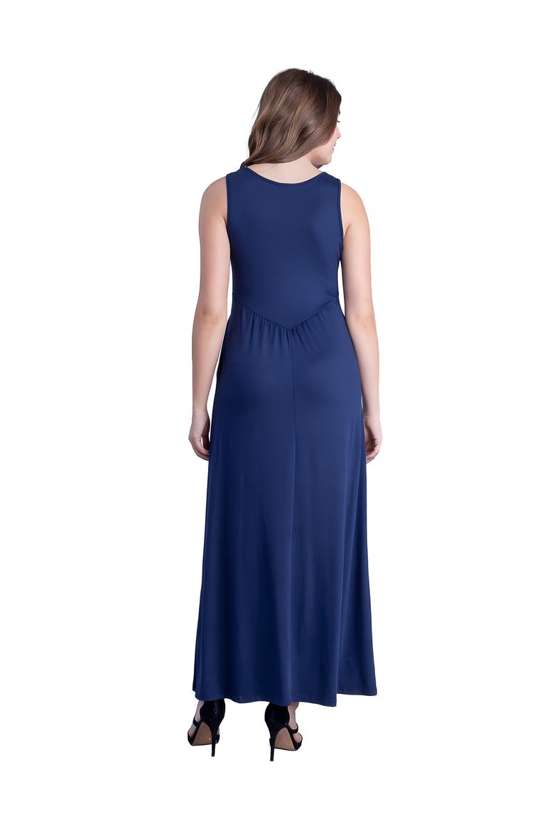 Sleeveless V-Neck Maxi Dress with Pocket Detail, Alternate, color, Navy