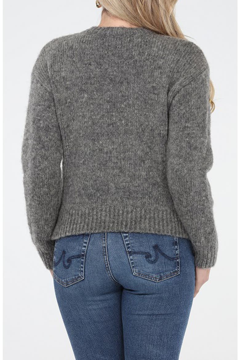Floral Embroidered Sweater, Alternate, color, GREY