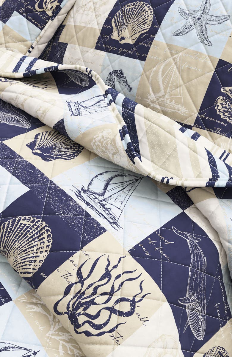 Woven & Weft Coastal Patchwork Reversible Microfiber Quilt Set, Alternate, color, Coastal Patchwork