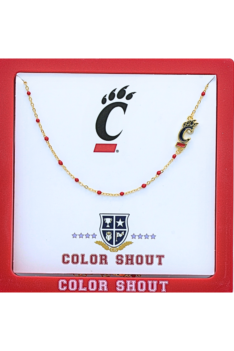 University of Cincinatti Side Necklace, Alternate, color, Yellow Gold