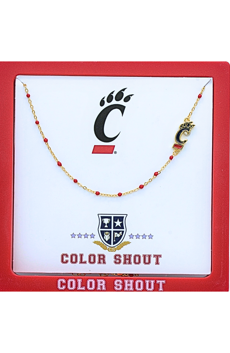 Color Shout University of Cincinatti Side Necklace, Alternate, color, Yellow Gold