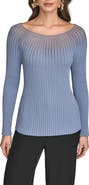 Donna Karan New York Mixed Media Knit Top