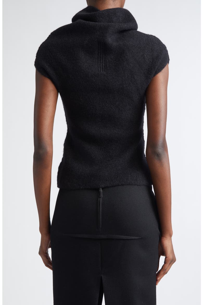Crater Alpaca & Wool Blend Funnel Neck Sweater, Alternate, color, BLACK