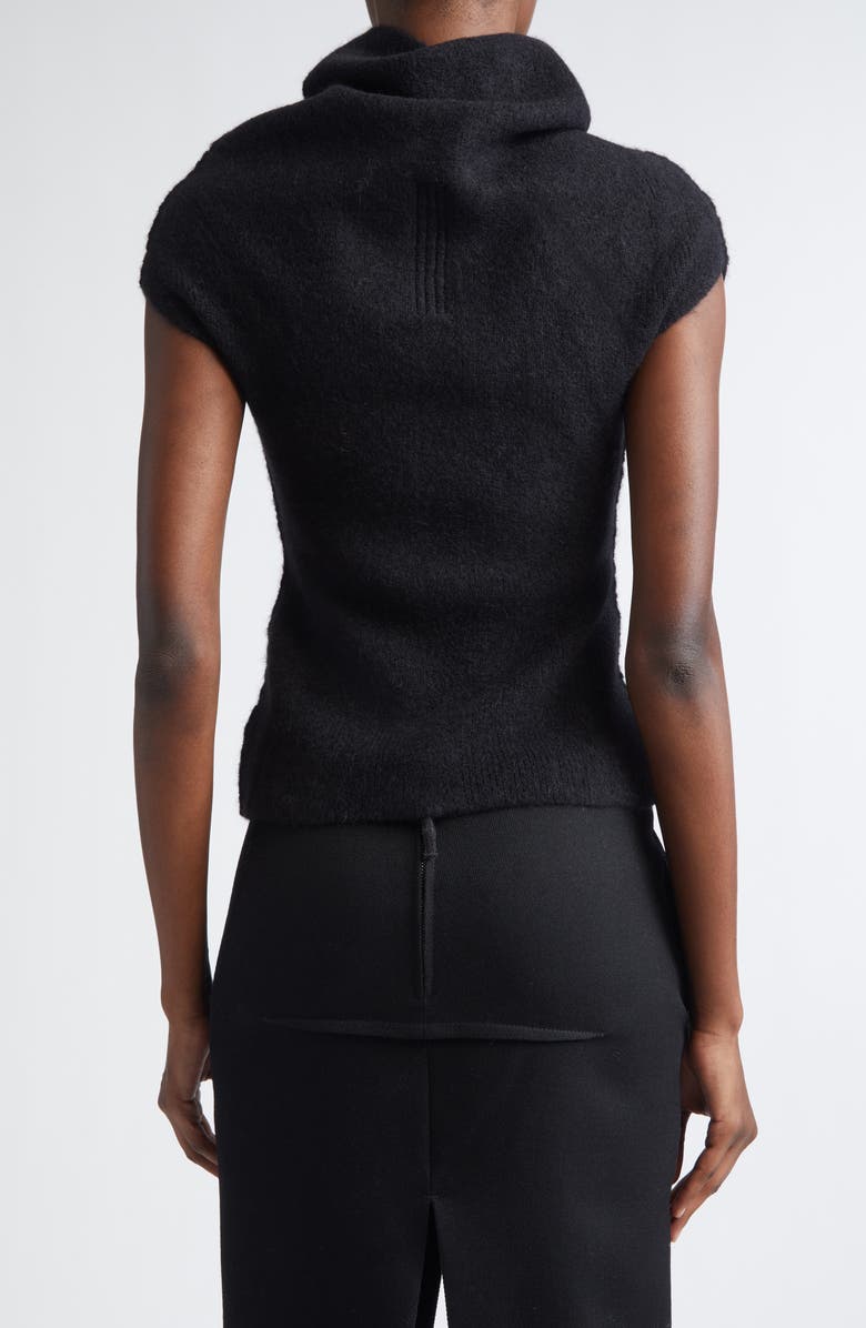 Rick Owens Crater Alpaca & Wool Blend Funnel Neck Sweater, Alternate, color, Black