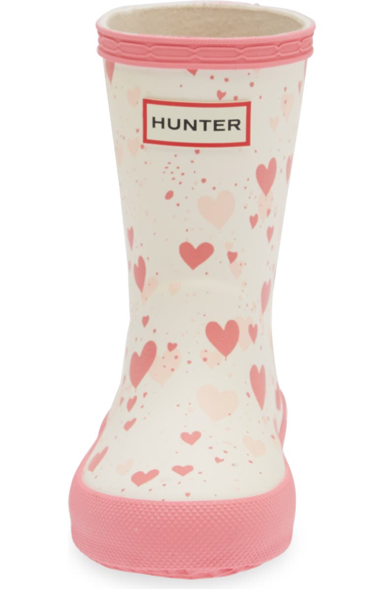 Hunter Kids' First Classic Rain Boot, Alternate, color, Cream Multi/ Dark Pink