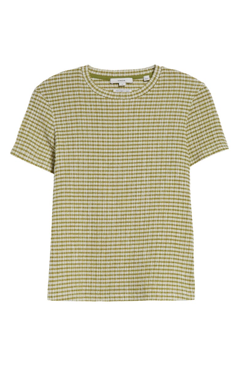 Vince Smocked Gingham T-Shirt, Alternate, color,