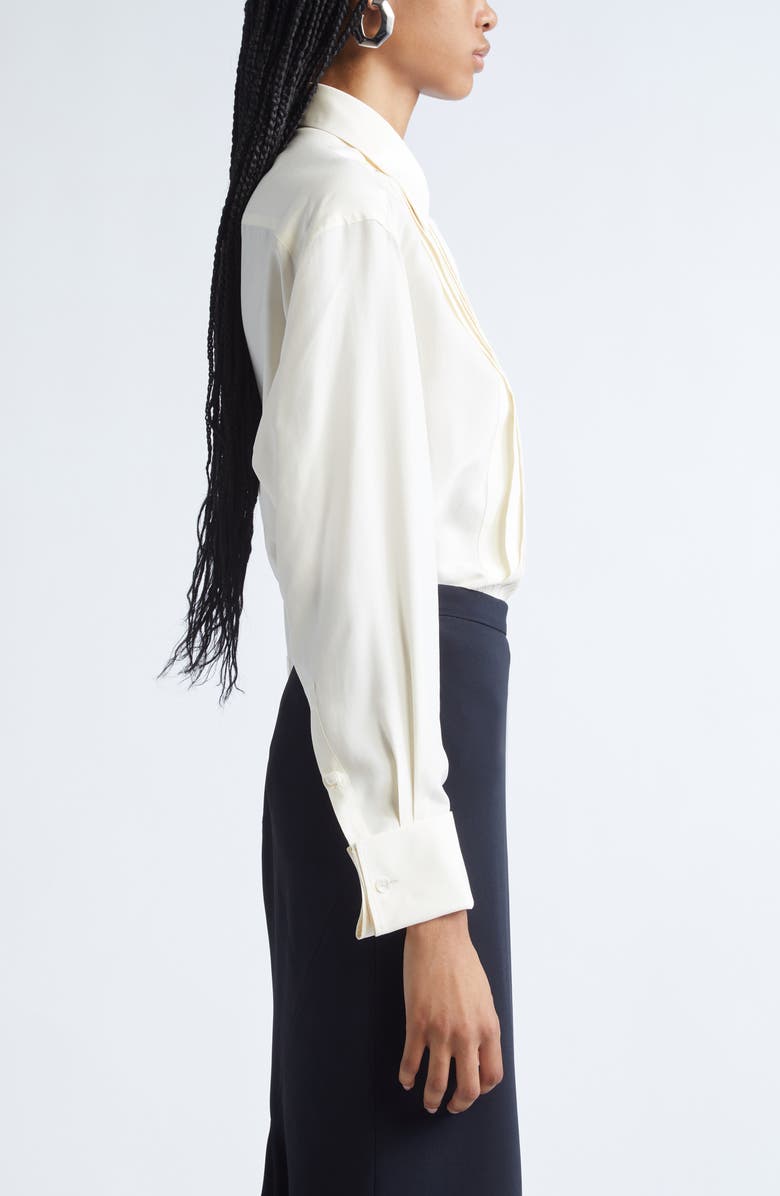 Givenchy Silk Tuxedo Shirt, Alternate, color, Ecru